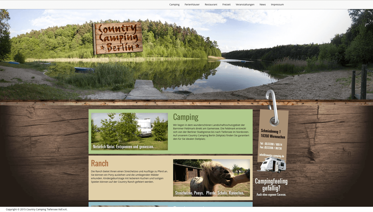 COUNTRY CAMPING  WEBDESIGN REFEFRENZ